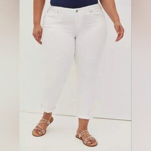 Torrid Boyfriend Straight Jeans Size 20 White Mid Rise Vintage Stretch Casual